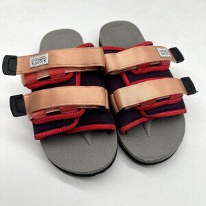 SUICOKE Sandals Unisex Moto-Cab Slides Comfy Nylon Antibacterial Gray Pink 8M 10